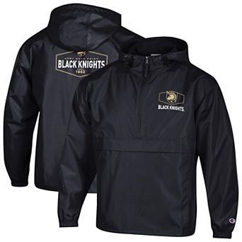 Men's Champion Black Army Black Knights Delay Packable Half-Zip Jacket