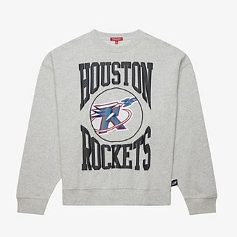 Women's Mitchell & Ness Heather Gray Houston Rockets 3.0 Logo Lightweight Sweatshirt