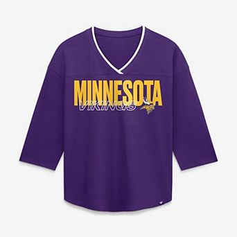 Women's Fanatics Purple Minnesota Vikings Team First Deceptive Juke 3/4-Sleeve V-Neck T-Shirt