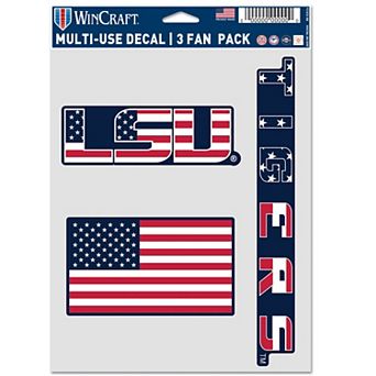 WinCraft LSU Tigers Three-Piece Stars & Stripes Fan Decal Set