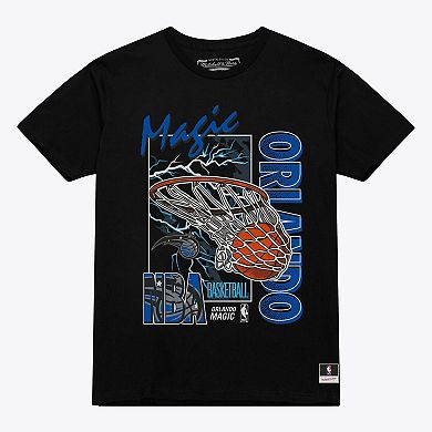 Men's Mitchell & Ness Black Orlando Magic Lightning Swish T-Shirt