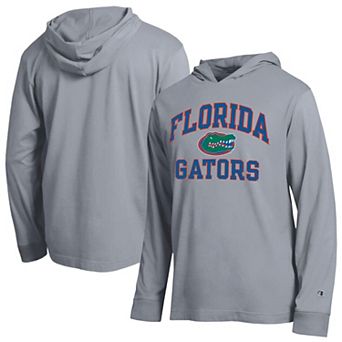 Men's Champion Heather Gray Florida Gators High Motor All-Star Long Sleeve Hooded T-Shirt