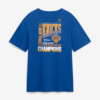 Men's Fanatics Blue New York Knicks 2026 NBA Eastern Conference Champions Stacked Block T-Shirt