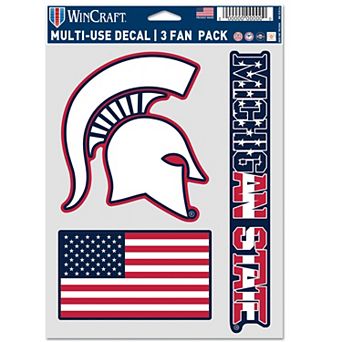 WinCraft Michigan State Spartans Three-Piece Stars & Stripes Fan Decal Set