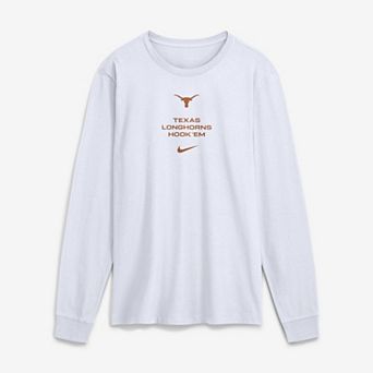 Men's Nike White Texas Longhorns 2026 Sideline Dri-FIT Long Sleeve T-Shirt