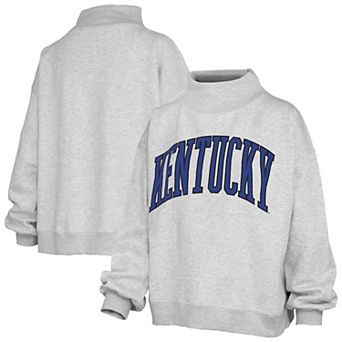 Women's Pressbox Heather Gray Kentucky Wildcats Oversized Nelson Mock Neck Sweatshirt