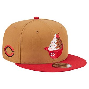 Men's New Era Khaki/Red Cincinnati Reds Ice Cream 9FIFTY Snapback Hat