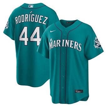 Men's Nike Julio Rodr _guez Teal Seattle Mariners Alternate Stadium 50th Season Patch Jersey