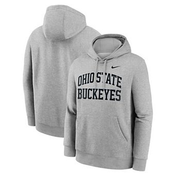 Men's Nike Heather Gray Ohio State Buckeyes Primetime Arched Club Fleece Pullover Hoodie