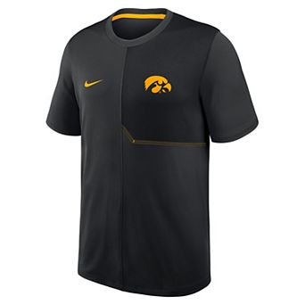 Men's Nike Black Iowa Hawkeyes 2026 Sideline UV Dri-FIT Coaches Shirt