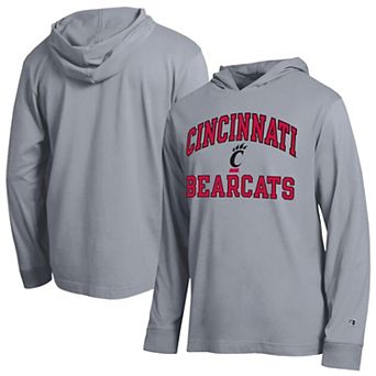 Men's Champion Heather Gray Cincinnati Bearcats High Motor All-Star Long Sleeve Hooded T-Shirt
