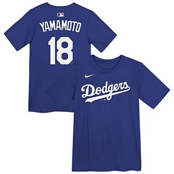 Preschool Yoshinobu Yamamoto Rush Blue Los Angeles Dodgers Name & Number T-Shirt