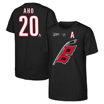 Youth Outerstuff Sebastian Aho Black Carolina Hurricanes 2026 Stanley Cup Final Name & Number T-Shirt