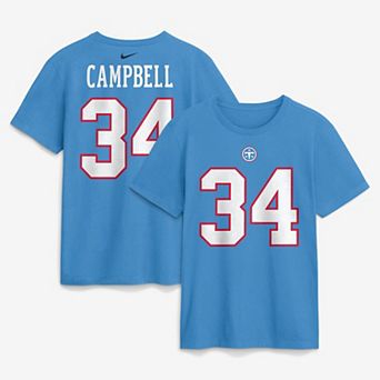 Men's Nike Earl Campbell Light Blue Tennessee Titans Retired Name & Number T-Shirt