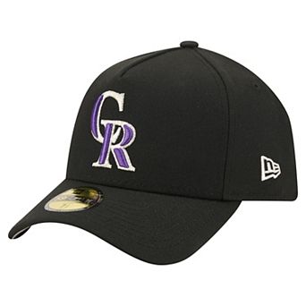 Men's New Era Black Colorado Rockies A-Frame 59FORTY Fitted Hat