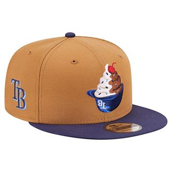 Men's New Era Khaki/Navy Tampa Bay Rays Ice Cream 9FIFTY Snapback Hat