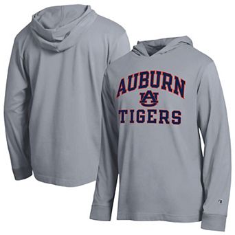 Men's Champion Heather Gray Auburn Tigers High Motor All-Star Long Sleeve Hooded T-Shirt