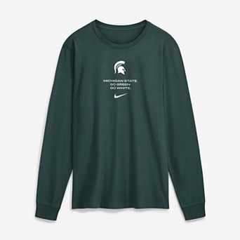 Men's Nike Green Michigan State Spartans 2026 Sideline Dri-FIT Long Sleeve T-Shirt