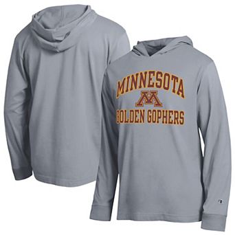 Men's Champion Heather Gray Minnesota Golden Gophers High Motor All-Star Long Sleeve Hooded T-Shirt