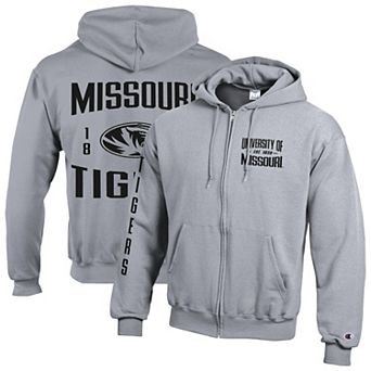 Men's Champion Gray Missouri Tigers Varsity Powerblend Full-Zip Fleece Hoodie