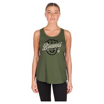 Women's New Era Olive Milwaukee Brewers 2026 Armed Forces Day Tank Top