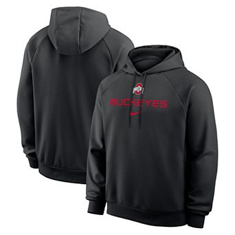 Men's Nike Black Ohio State Buckeyes Premium Performance Raglan Dri-FIT Hoodie