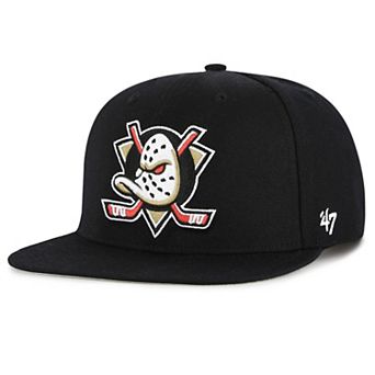 Men's '47 Black Anaheim Ducks No Shot Captain Snapback Hat