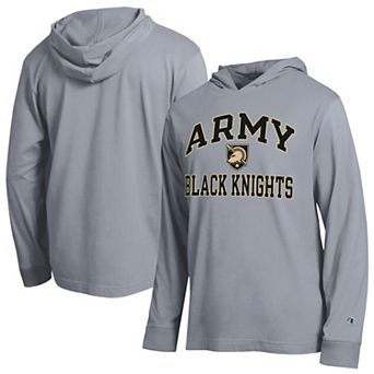 Men's Champion Heather Gray Army Black Knights High Motor All-Star Long Sleeve Hooded T-Shirt