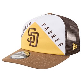 Men's New Era White/Brown San Diego Padres Retro Cut 19TWENTY Adjustable Trucker Hat