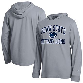 Men's Champion Heather Gray Penn State Nittany Lions High Motor All-Star Long Sleeve Hooded T-Shirt