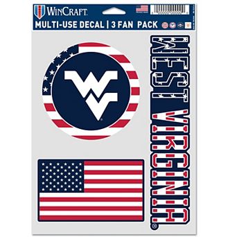 WinCraft West Virginia Mountaineers Three-Piece Stars & Stripes Fan Decal Set