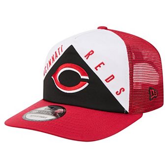 Men's New Era White/Red Cincinnati Reds Retro Cut 19TWENTY Adjustable Trucker Hat