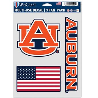WinCraft Auburn Tigers Three-Piece Stars & Stripes Fan Decal Set