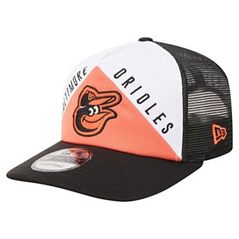 Men's New Era White/Black Baltimore Orioles Retro Cut 19TWENTY Adjustable Trucker Hat