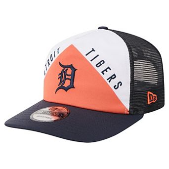 Men's New Era White/Navy Detroit Tigers Retro Cut 19TWENTY Adjustable Trucker Hat