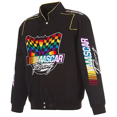 Men's JH Design Black NASCAR Merchandise YAAASCAR Pride Full-Snap Jacket