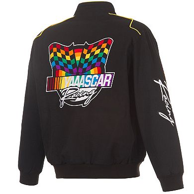 Men's JH Design Black NASCAR Merchandise YAAASCAR Pride Full-Snap Jacket