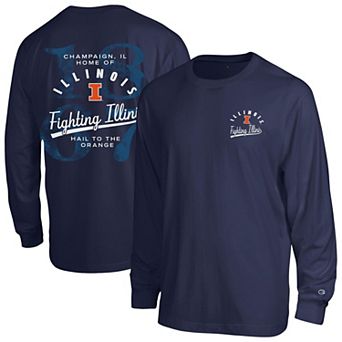 Men's Champion Navy Illinois Fighting Illini Laminated All-Star Long Sleeve T-Shirt