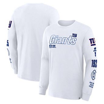 Men's Fanatics White New York Giants Checkdown Pass Long Sleeve T-Shirt