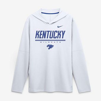 Men's Nike White Kentucky Wildcats 2026 Sideline Lightweight Long Sleeve Hooded Dri-FIT Top