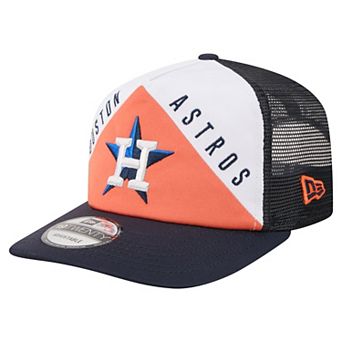 Men's New Era White/Navy Houston Astros Retro Cut 19TWENTY Adjustable Trucker Hat