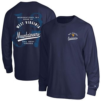 Men's Champion Navy West Virginia Mountaineers Laminated All-Star Long Sleeve T-Shirt