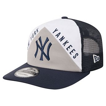 Men's New Era White/Navy New York Yankees Retro Cut 19TWENTY Adjustable Trucker Hat