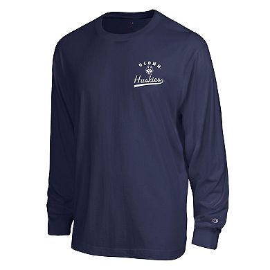 Men's Champion Navy UConn Huskies Laminated All-Star Long Sleeve T-Shirt