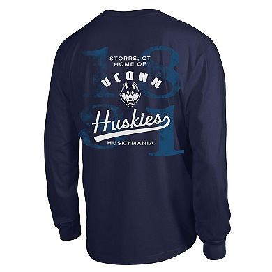 Men's Champion Navy UConn Huskies Laminated All-Star Long Sleeve T-Shirt