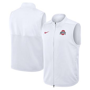 Men's Nike White Ohio State Buckeyes Primetime Victory Therma-FIT Full-Zip Vest