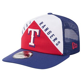 Men's New Era White/Royal Texas Rangers Retro Cut 19TWENTY Adjustable Trucker Hat