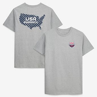 Unisex Flomotion Heather Gray USA Swimming Star Spangled Swimmer T-Shirt