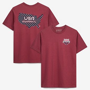 Unisex Flomotion Heather Burgundy USA Swimming Star Spangled Swimmer T-Shirt