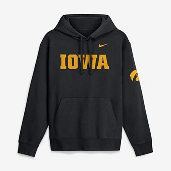 Men's Nike Black Iowa Hawkeyes 2026 Sideline Club Fleece Hoodie